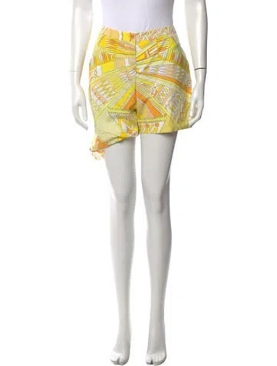 Pre-owned Pucci 2000's Mini Shorts In Yellow