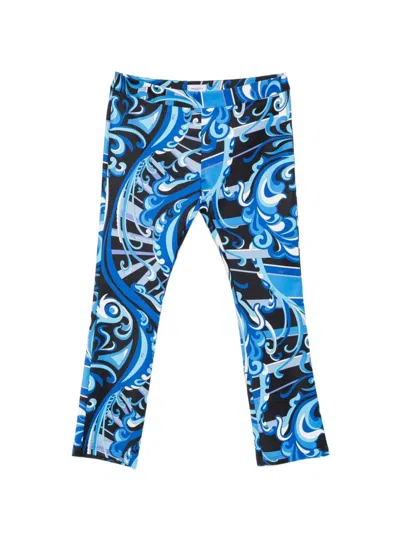 Pre-owned Pucci 2000s Abstract-print Trousers In Blue