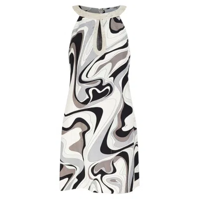 Pre-owned Pucci 2007  Runway Black And White Linen Cotton A-line Dress