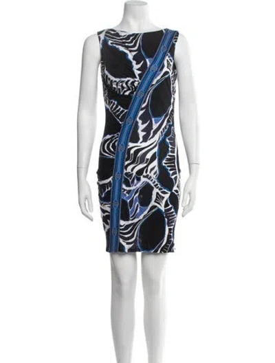 Pre-owned Pucci 2010's Mini Dress In Black/blue