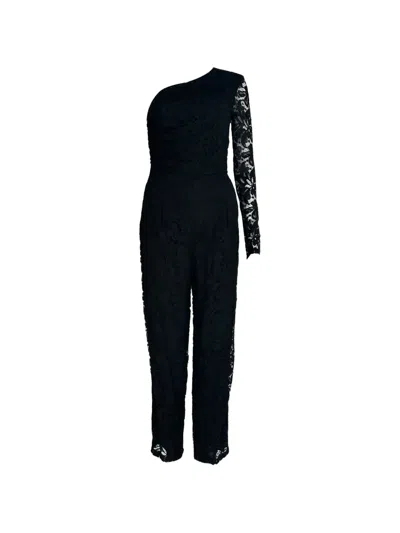 Pre-owned Pucci 2010s Lace One-shoulder Jumpsuit In Black