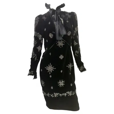 Pre-owned Pucci 2011 Emilio  Crystal Embellished Black Velvet Dress
