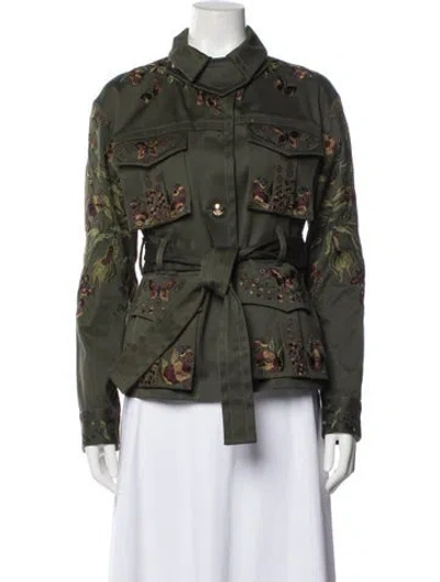 Pre-owned Pucci 2013 Floral Print Utility Jacket In Green