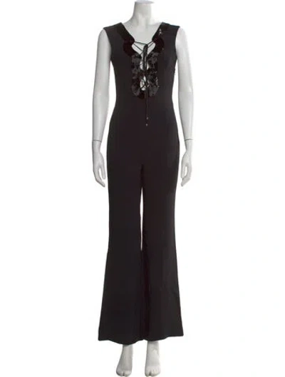 Pre-owned Pucci 2015 V-neck Jumpsuit In Black