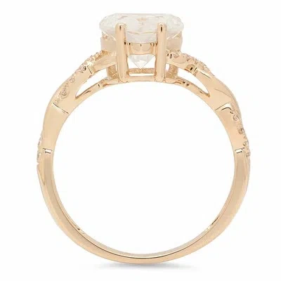 Pre-owned Pucci 2.09ct Heart Cut Bridal Halo Engagement Bridal Ring Band Solid 14k Yellow Gold In D
