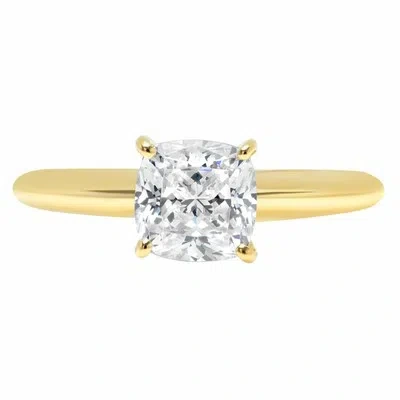 Pre-owned Pucci 2.0ct Cushion Cut Vvs1 Solitaire Promise Engagement Wedding Ring 14k Yellow Gold In White/colorless