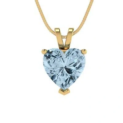 Pre-owned Pucci 2.0ct Heart Cut Lab Created Gem Pendant Necklace 18" Chain Box 14k Yellow Gold