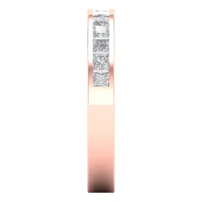 Pre-owned Pucci 2.10 Ct Princess Cut Wedding Bridal Channel Setting Stacking Band 14k Rose Gold In D