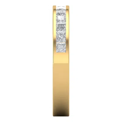 Pre-owned Pucci 2.10ct Princess Cut Wedding Bridal Channel Setting Stacking Band 14k Yellow Gold In White/colorless
