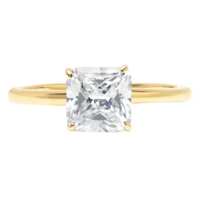 Pre-owned Pucci 2.1ct Asscher Simulated Diamond Classic Engagement Promise Ring 14k Yellow Gold In White/colorless