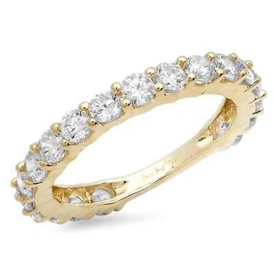 Pre-owned Pucci 2.1ct Round Simulated Diamond Eternity Wedding Anniversary Band 14k Yellow Gold In White/colorless