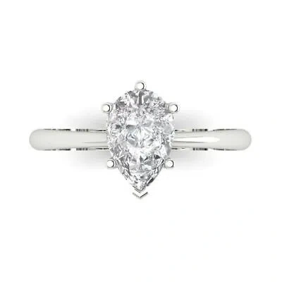 Pre-owned Pucci 2.2ct Pear Cut Bridal Simulated Engagement Promise Ring Solid 14k White Gold In White/colorless