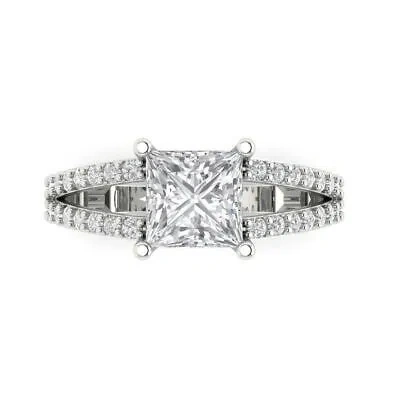 Pre-owned Pucci 2.32ct Princess Cut Wedding Simulated Engagement Anniversary Ring 14k White Gold In D