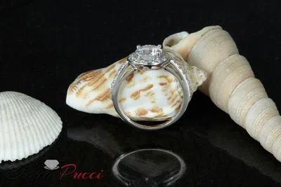 Pre-owned Pucci 2.39ct Round Cut Vvs1 Bridal Wedding Engagement Halo Ring Band 14k White Gold In D