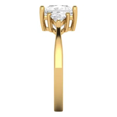 Pre-owned Pucci 2.40 Ct 3-stone Princess Trillion Engagement Bridal Wedding Ring 14k Yellow Gold In D