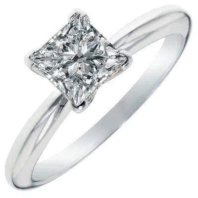 Pre-owned Pucci 2.4ct Princess Cut Simulated Diamond White Statement Promise Ring 14k White Gold