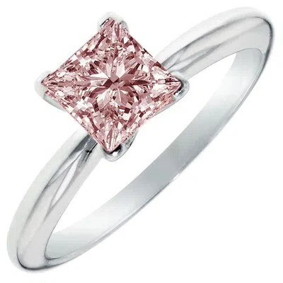 Pre-owned Pucci 2.5 Ct Princess Cut Simulated Pink Stone Wedding Promise Ring 14k White Gold