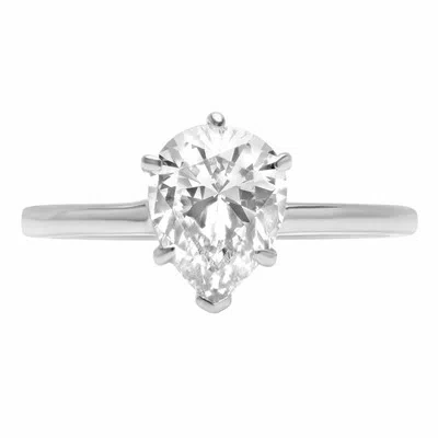 Pre-owned Pucci 2.50 Ct Pear Cut Solitaire Promise Engagement Wedding Ring Solid 14k White Gold In D