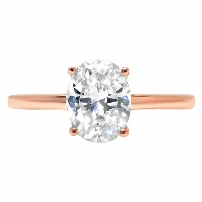Pre-owned Pucci 2.50ct Oval Cut Solitaire Engagement Promise Wedding Ring Solid 14k Rose Gold In D