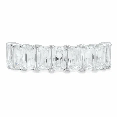 Pre-owned Pucci 2.70 Ct Emerald Cut Promise Bridal Wedding Engagement Band Solid 14k White Gold In D