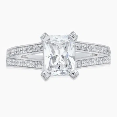 Pre-owned Pucci 2.7ct Simulated Diamond Emerald Round Engagement Statement Ring 14k White Gold In White/colorless