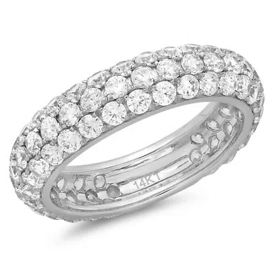 Pre-owned Pucci 2.7ct Round Eternity Simulated Bridal Wedding Anniversary Band 14k White Gold In White/colorless