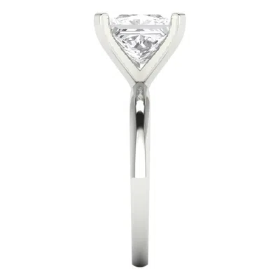 Pre-owned Pucci 2.85 Ct Brilliant Princess Cut Solitaire Engagement Ring Solid 14k White Gold In D