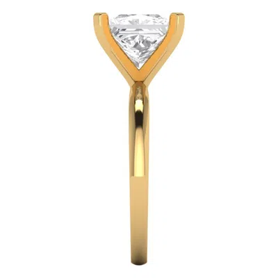 Pre-owned Pucci 2.85 Ct Brilliant Princess Cut Solitaire Engagement Ring Real 14k Yellow Gold In D