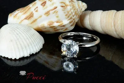 Pre-owned Pucci 2.85 Ct Brilliant Round Cut Solitaire Engagement Ring Prong Set 14k White Gold In D