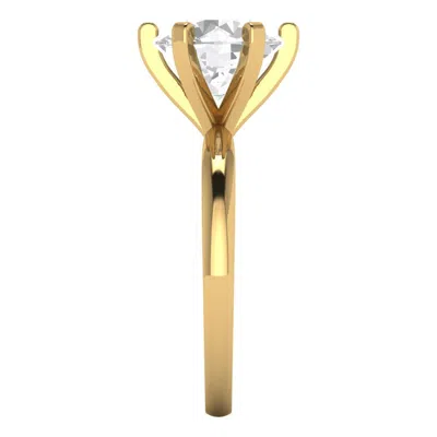 Pre-owned Pucci 2.85 Ct Brilliant Round Cut Solitaire Engagement Ring Real Solid 14k Yellow Gold In D