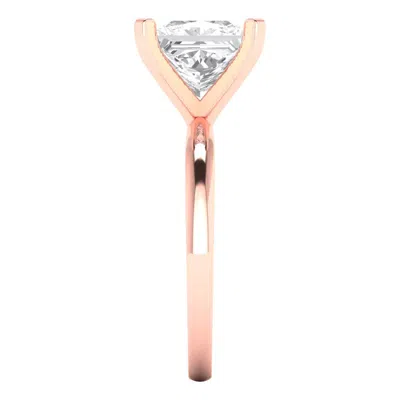 Pre-owned Pucci 2.85ct Brilliant Princess Cut Vvs1 Solitaire Engagement Ring Solid 14k Rose Gold In D