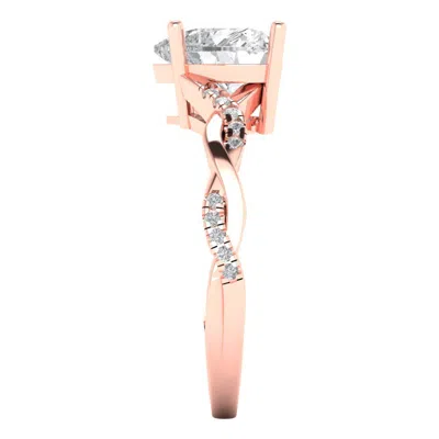Pre-owned Pucci 29ct Heart Cut Vvs1 Bridal Halo Engagement Bridal Ring Band Solid 14k Rose Gold In D