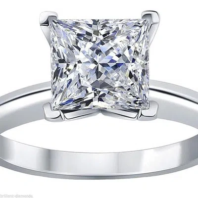 Pre-owned Pucci 2ct Princess Cut Classic Simulated Engagement Promise Ring Solid 14k White Gold In White/colorless