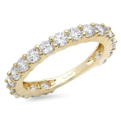 Pre-owned Pucci 2ct Round Cut Vvs1 Simulated Diamond Eternity Anniversary Band 14k Yellow Gold In White/colorless
