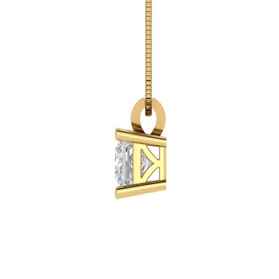 Pre-owned Pucci 3.0 Ct Princess Cut Pendant Necklace 16" Chain 14k Yellow Gold Simulated Diamond