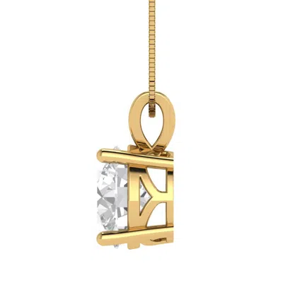 Pre-owned Pucci 3.0 Ct Round Cut 14k Yellow Gold Simulated Diamond Solitaire Pendant 16" Chain