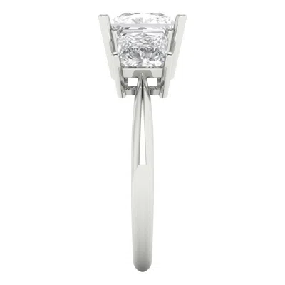 Pre-owned Pucci 3.0 Ct Three Stone Princess Cut Vvs1 Ring Engagement Wedding Band 14k White Gold In D