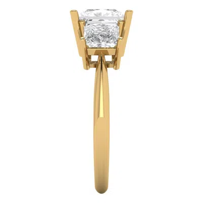 Pre-owned Pucci 3.0ct Three Stone Princess Cut Vvs1 Ring Engagement Wedding Band 14k Yellow Gold In D