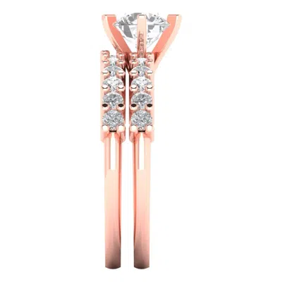 Pre-owned Pucci 3.10 Carat Round Cut Solitaire Engagement Ring Band Set 14k Rose Gold Bridal In White/colorless