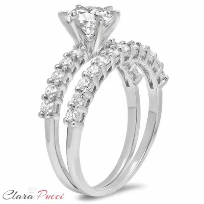 Pre-owned Pucci 3.10 Carat Round Cut Solitaire Engagement Ring Band Set 14k White Gold Bridal In White/colorless