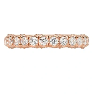 Pre-owned Pucci 3.20ct Round Cut Simulated Diamond Set Promise Bridal Wedding Band 14k Rose Gold In White/colorless