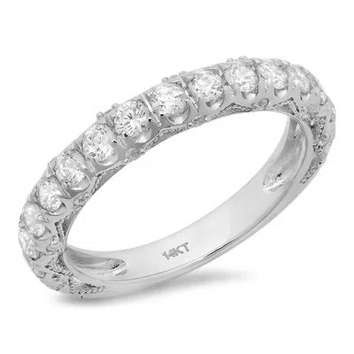 Pre-owned Pucci 3.4ct Round Simulated Diamond Eternity Wedding Anniversary Band 14k White Gold In White/colorless