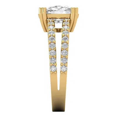 Pre-owned Pucci 3.50ct Wedding Engagement Ring Cushion Cut Solid 14k Yellow Gold Bridal Jewelry In D