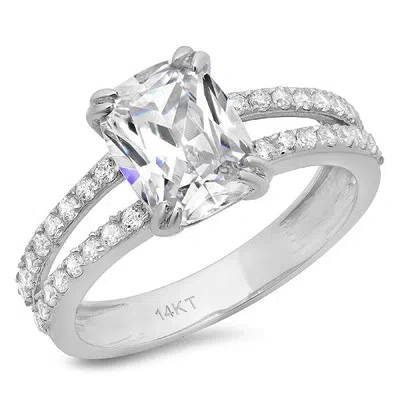 Pre-owned Pucci 3.6ct Cushion Simulated Diamond Engagement Anniversary Ring 14k White Gold In White/colorless