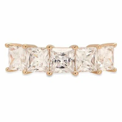 Pre-owned Pucci 3.75 Ct Princess Cut Vvs1 Promise Bridal Wedding Engagement Band 14k Yellow Gold In D