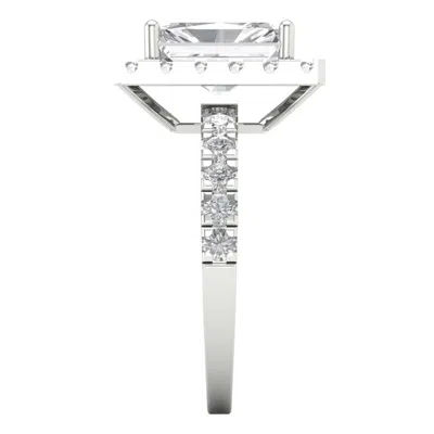 Pre-owned Pucci 3.9ct Emerald Round Cut Solitaire Wedding Engagement Bridal Ring 14k White Gold In White/colorless