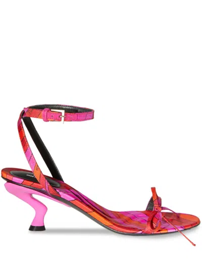 Pucci 55mm Iris-print Sandals In Red