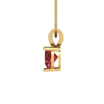 Pre-owned Pucci .5ct Heart Cut Natural Red Garnet Pendant Necklace 18" Chain Box 14k Yellow Gold