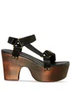 Pucci Crush Logo-plaque Wedge Sandals In Black