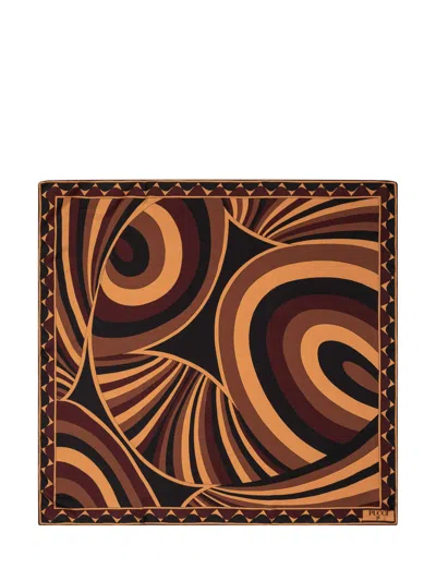 Pucci 90x90 Silk Square Scarf In Brown